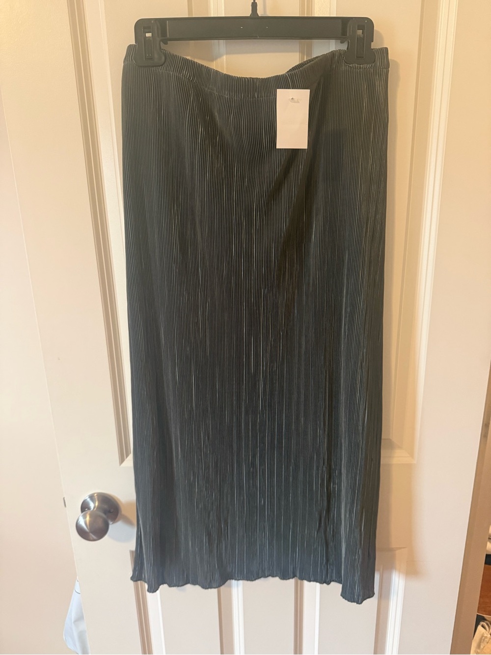 J. Crew Olive Green Pleated Midi Skirt - Picture 2 of 4